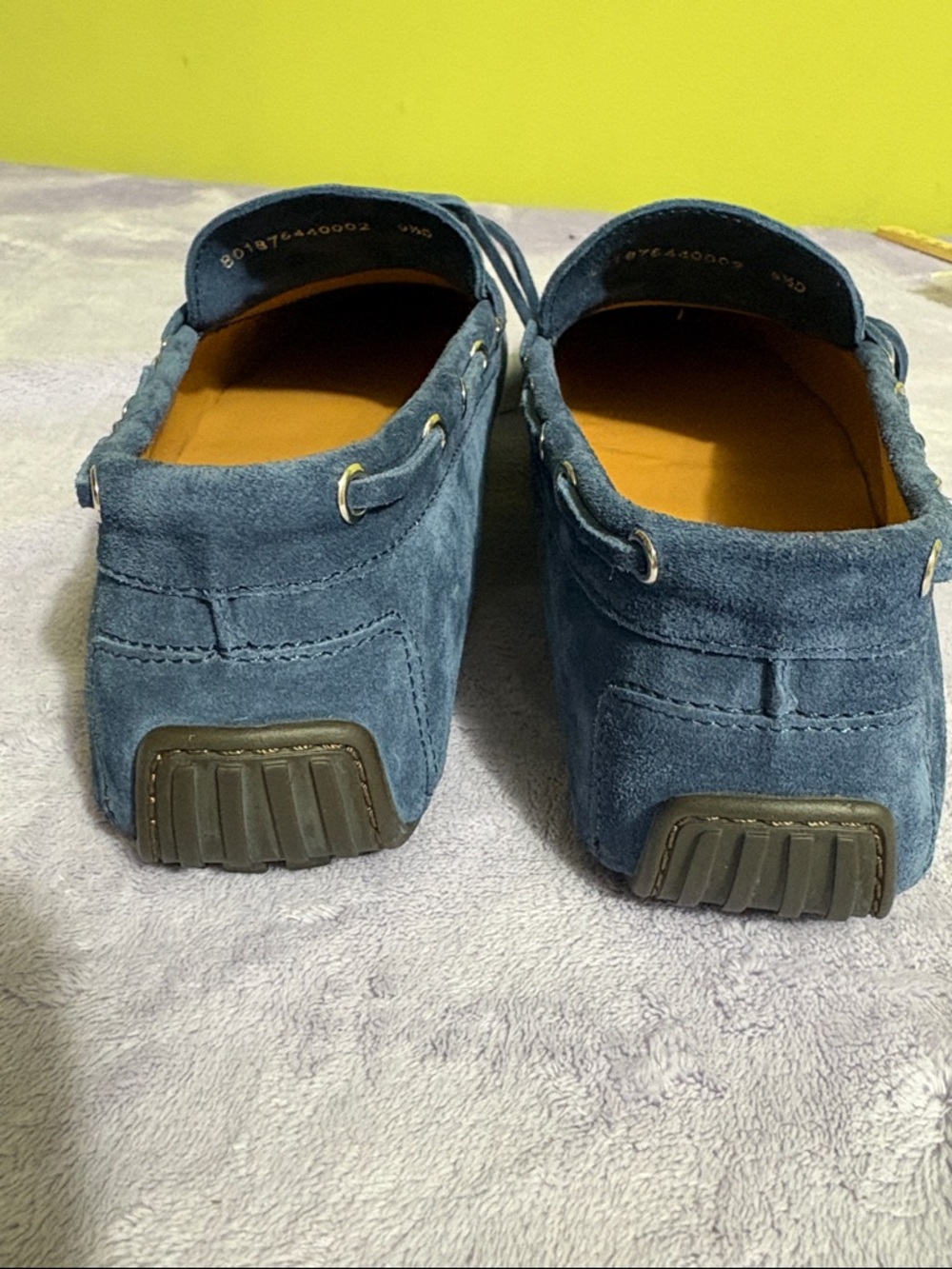 Ralph Lauren Anders Suede Driver Loafers 9.5D Navy Blue New. Made in Italy - Picture 3 of 8
